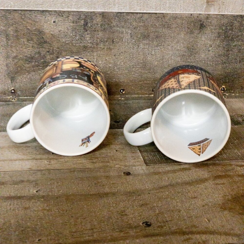 LANG AND WISE COLLECTOR MUGS 1998 EKB2 SW12 COFFEE CUP SET 12 OZ VINTAGE KITCHEN - Picture 5 of 7